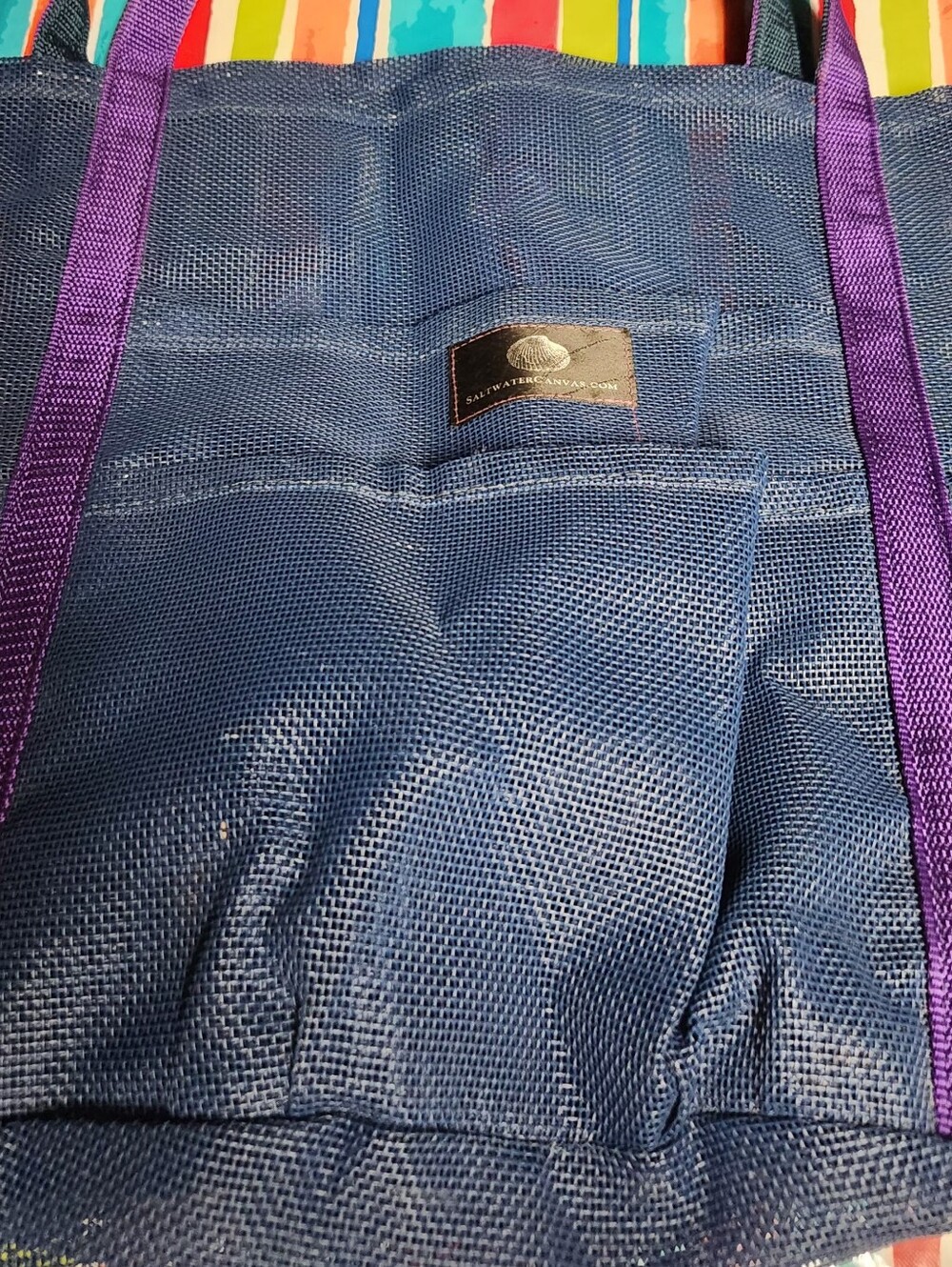 Saltwater Canvas Mesh Beach Bag